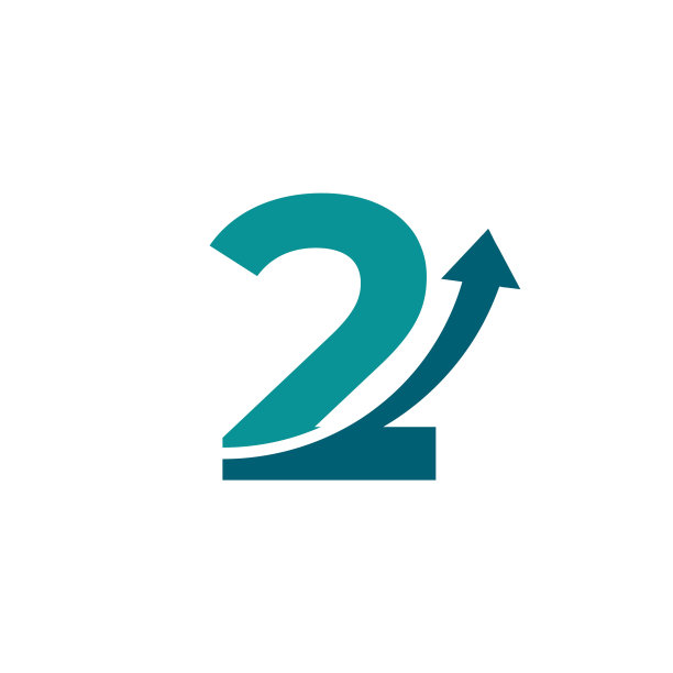数字2箭头向上标志，适用于公司图片下载