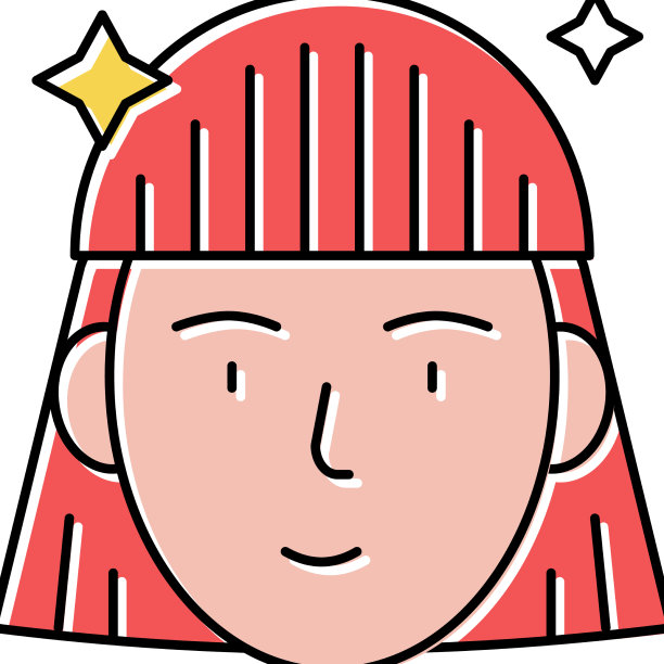 女人后用角蛋白彩色图标图片下载