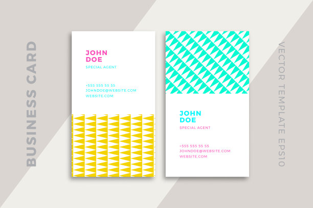 现代创意名片垂直模板。时髦的几何图案公司文具模型。简单的矢量编辑背景样本文本。EPS10图片下载