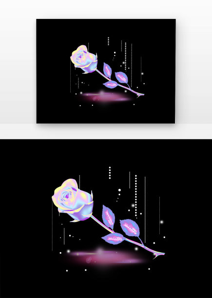 唯美七夕酸性创意玫瑰花元素图片下载