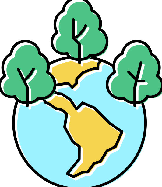 安全森林和生态系统彩色图标图片下载