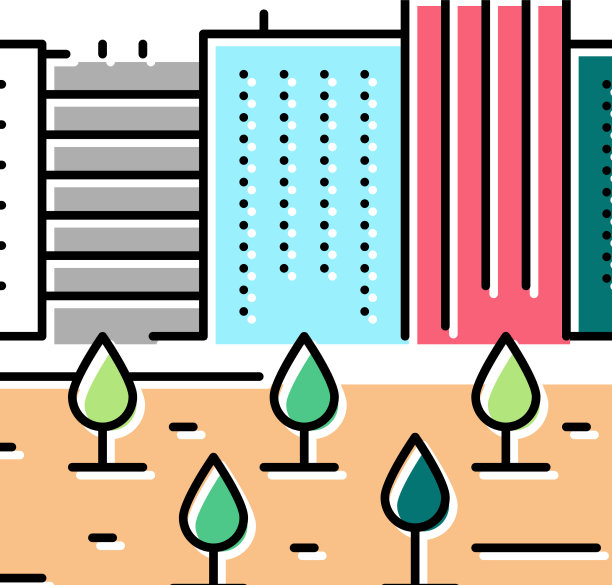 城市园林色彩图标图片下载