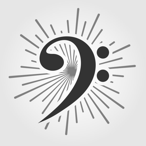 低音谱号孤立在白底图片下载