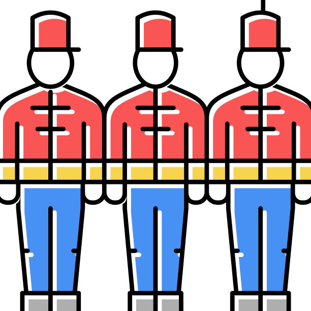 游行人群的颜色图标图片下载