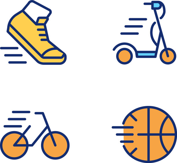 体育活动像素完美的RGB彩色图标集图片下载