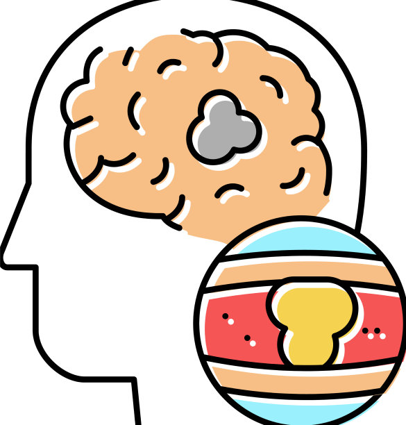 脑血管堵塞彩色图标图片下载