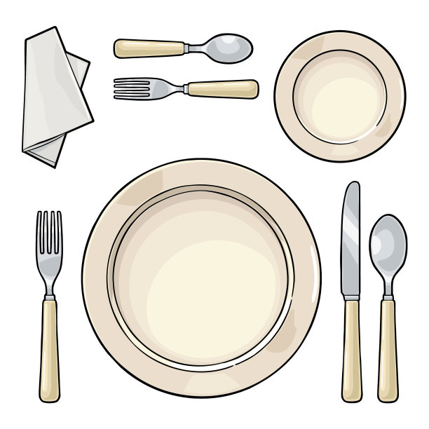 集厨房用具复古雕刻图片下载