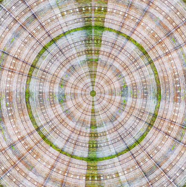 从无人机上看到的铁轨，抽象的设计图片下载