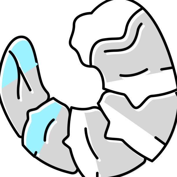 对虾海鲜颜色图标图片下载