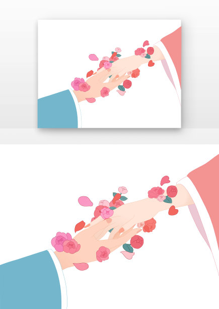 牛郎织女手拉手鲜花图片下载