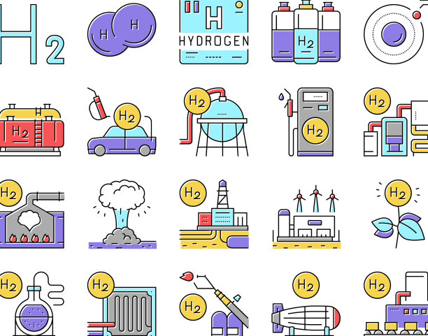 氢气工业收集图标集图片下载