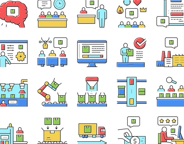 工业过程收集图标集图片下载