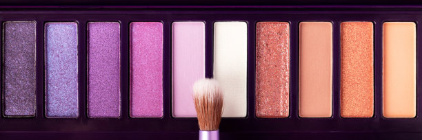 彩色眼影调色板横幅图片下载