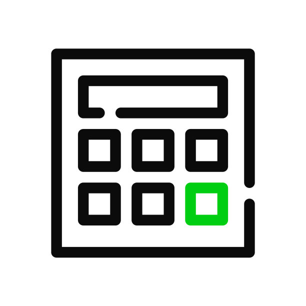 简单的最小的线条艺术计算器图标像素图片下载