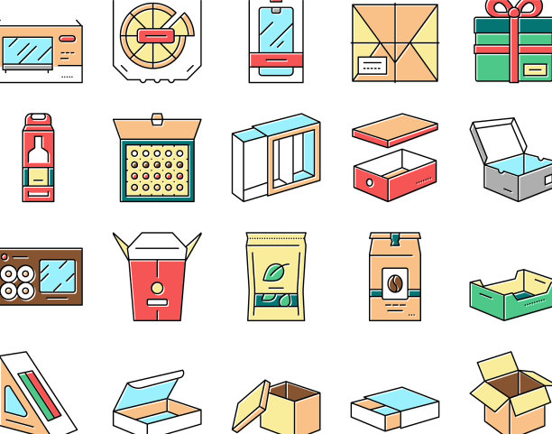 纸箱集装箱收集图标设置图片下载