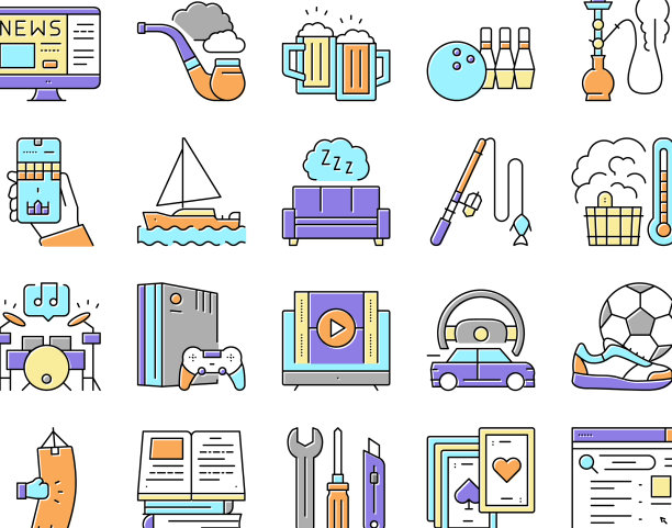 男士休闲时间收集图标集图片下载