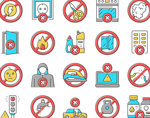 儿童生命安全收集图标设置图片下载