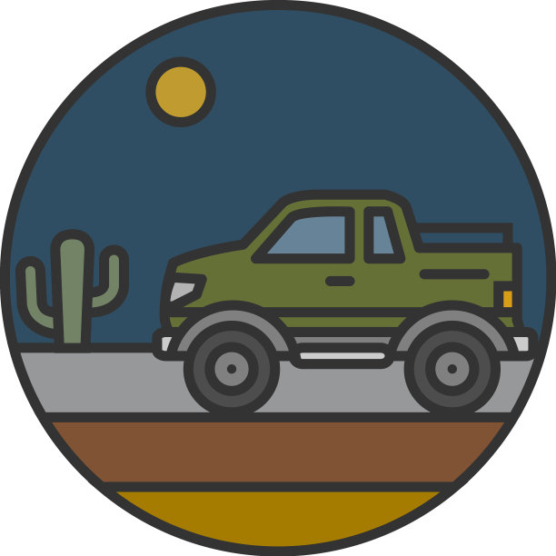 汽车行驶在沙漠的夜间高速公路上图片下载