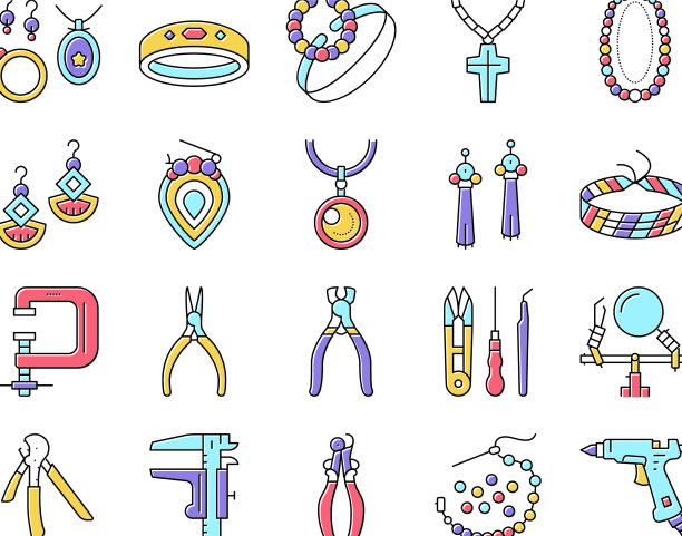 手工珠宝收藏图标集图片下载