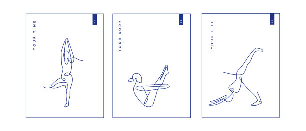 海报设置为瑜伽课或普拉提一行图片下载