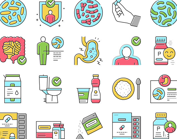 益生菌细菌收集图标设置图片下载