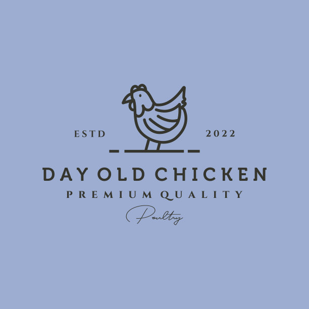 天老鸡线条艺术标志符号设计图片下载