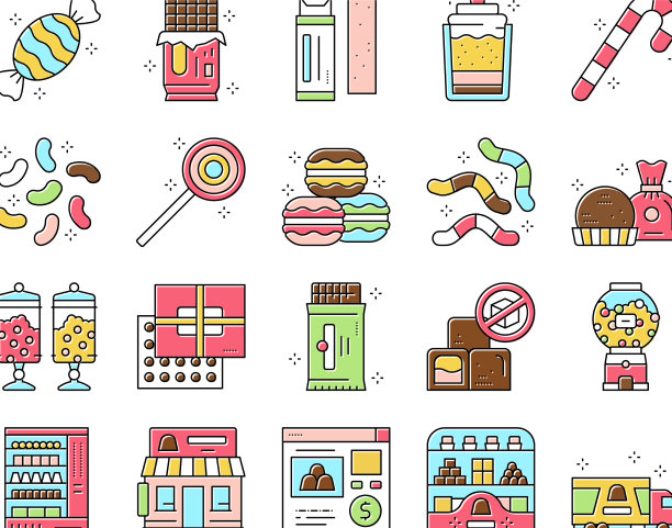 糖果店产品集合图标集图片下载