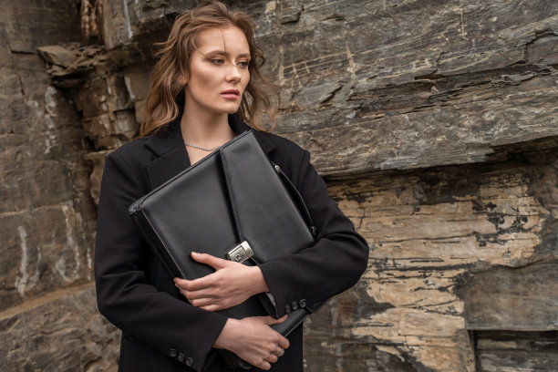 商人和公文包。妇女参与商业领导角色的概念。图片下载