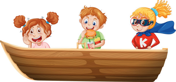 圣诞男孩和女孩站在一艘船上图片下载