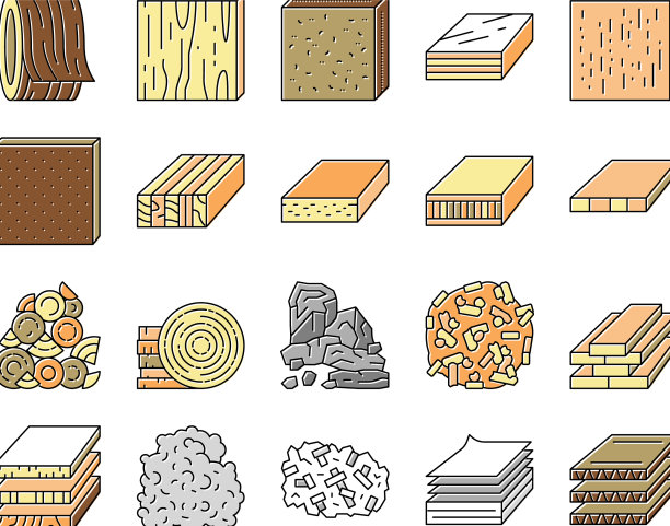 木材工业生产图标集图片下载