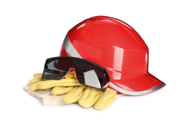 白色背景上的防护工作服。安全设备图片下载