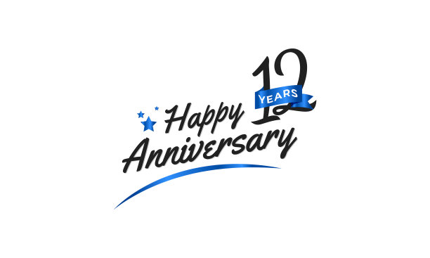 12周年庆用蓝色的勾图片下载