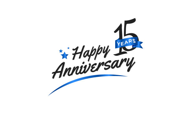 15周年庆用蓝色的勾图片下载