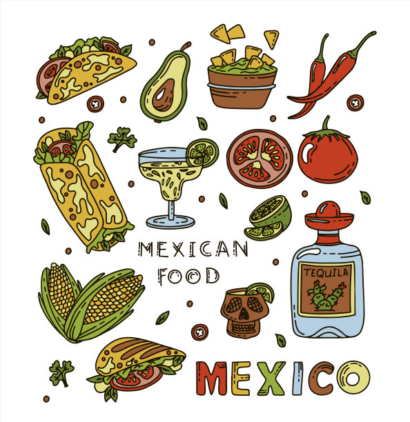 墨西哥美食涂鸦美食集全国图片下载