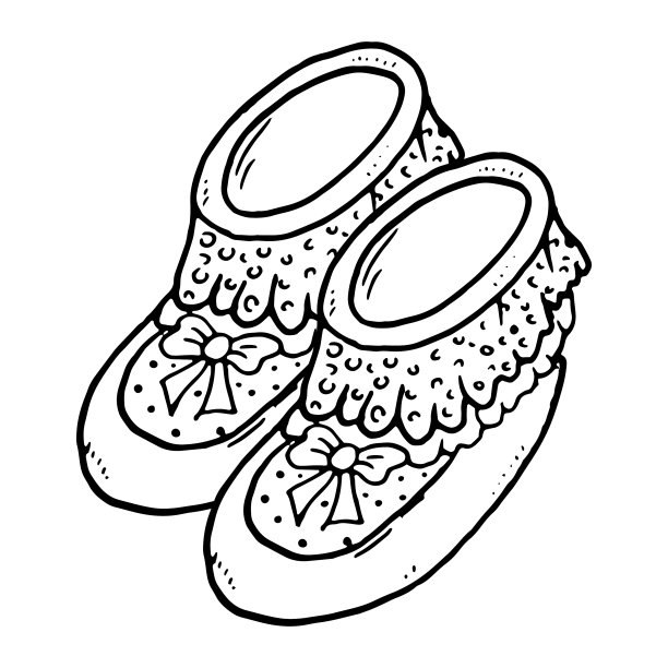 为新生儿画的短袜的婴儿靴图片下载