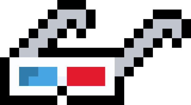 像素8位经典3d眼镜-隔离图片下载