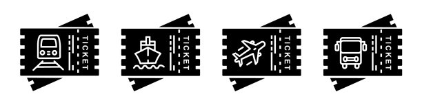 交通票务图标集图片下载