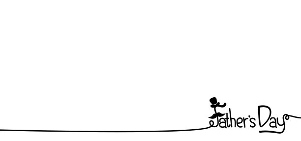 父亲节矢量背景字体设计。独特而简单的父亲节短信与帽子和胡子。向量可编辑图片下载