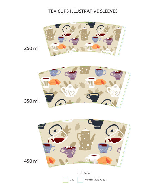 茶杯袖子插图模板图片下载