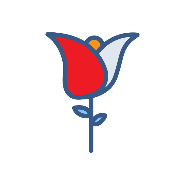 玫瑰图标。与婚礼有关的图标。直线颜色图标风格。简单的设计可编辑图片下载