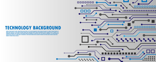 未来技术抽象几何网线电路板布局连接数字数据背景图片下载