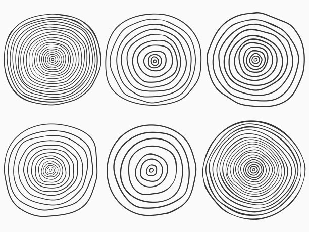 孤立的孩子气的手绘制圆圆圈点画线艺术黑色画笔设置元素的纹理，墙纸，横幅，标签，背景等矢量设计图片下载