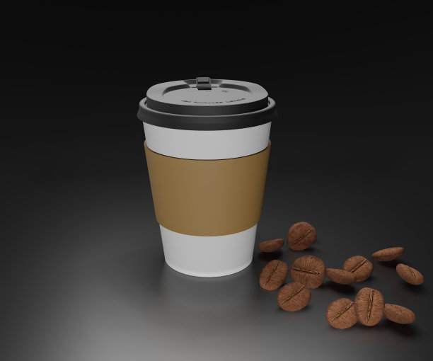 一杯撒在地上的咖啡豆图片下载