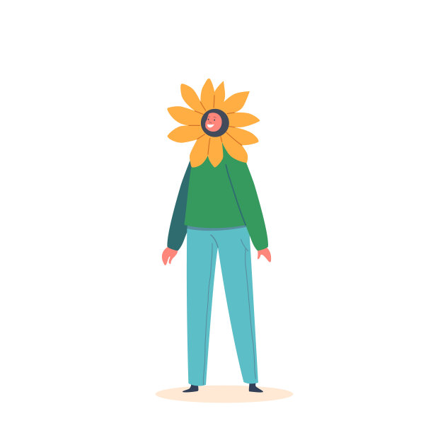 《向日葵》童装，《白底孤花》小男孩人物套装图片下载