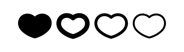 心形图标。一组象形心形图案。图片下载