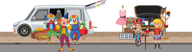 人们在人行道上表演街头表演图片下载