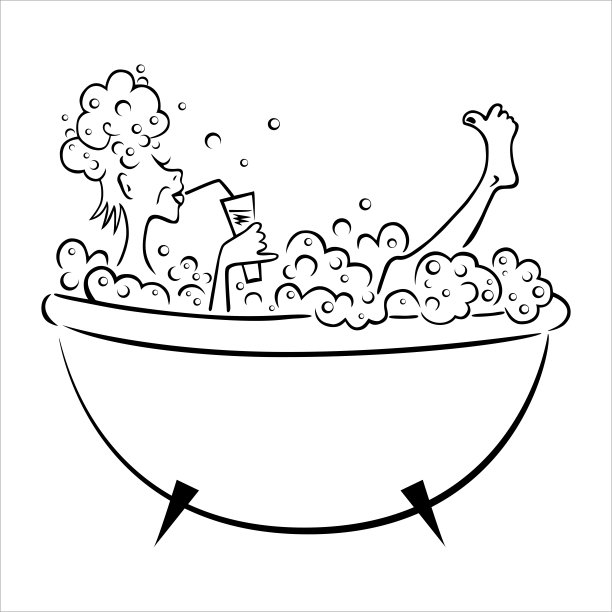 一个沐浴在泡泡浴中的女孩图片下载