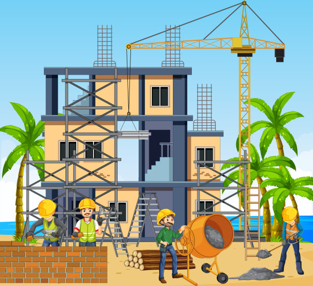 与工人在建筑工地图片下载