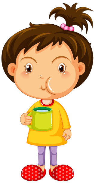 拿着一杯水的可爱女孩图片下载