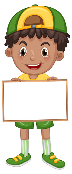 小男孩拿着空白的白板图片下载